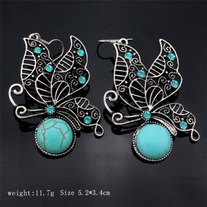 Butterfly Tibetan silver earrings